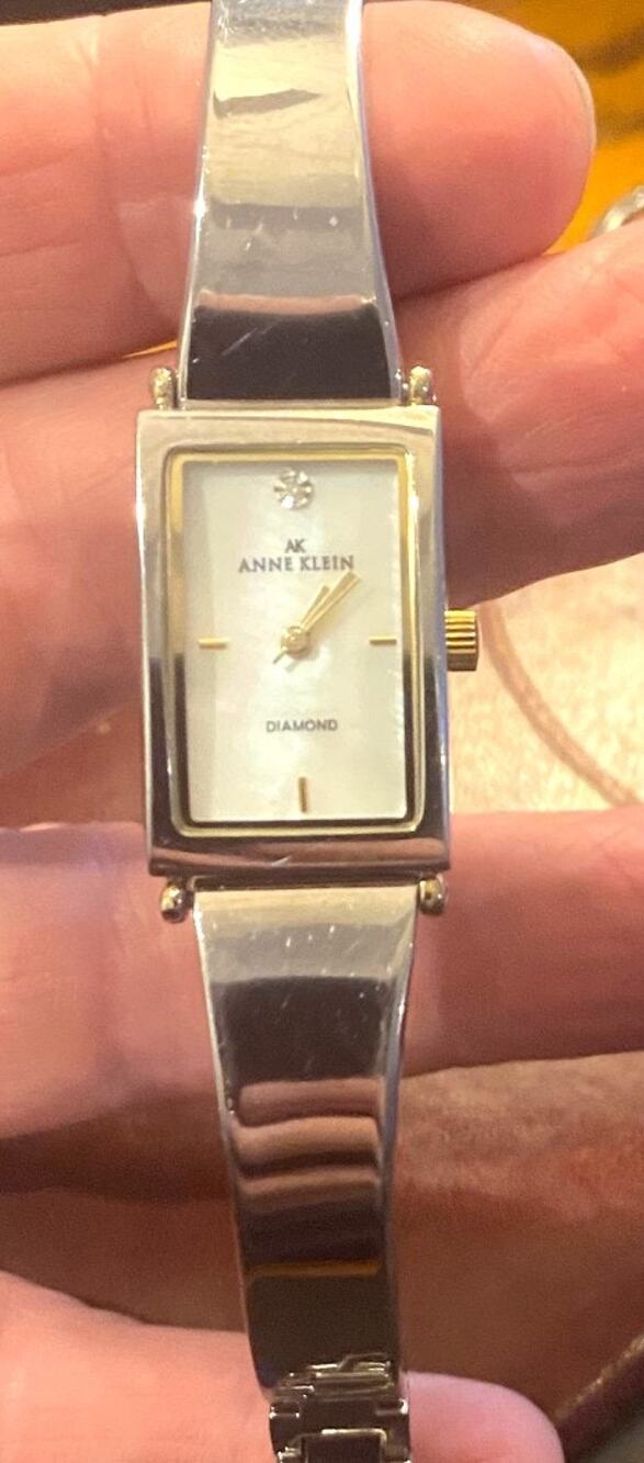 Women's 18mm Silver Tone Anne Klein Diamond Watch